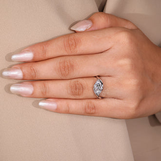 Handmade marquise cut diamond ring.
