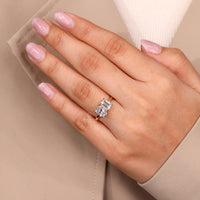 Two stone ring with Toi et Moi diamonds in handmade jewelry.
