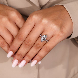 Custom marquise cut lab grown diamond ring.

