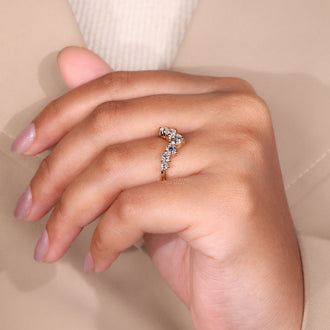 Yellow gold diamond band designed for modern brides.
