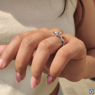 Handmade jewelry featuring an emerald cut moissanite ring for a timeless touch.
