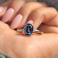 Moissanite Old Mine Cushion Cut Solitaire Engagement Ring
