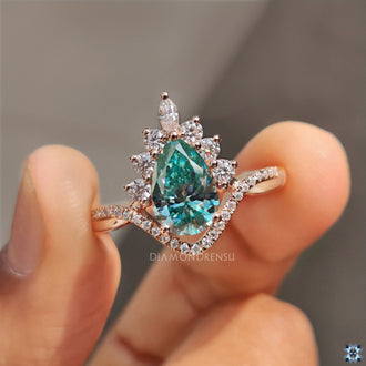 Handmade jewelry with chevron engagement ring design
