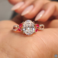 Moissanite muse ring with unique craftsmanship.
