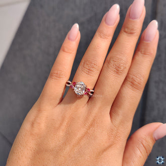 Twisted pave engagement ring with a handmade touch.
