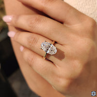 moval solitaire ring with moissanite
