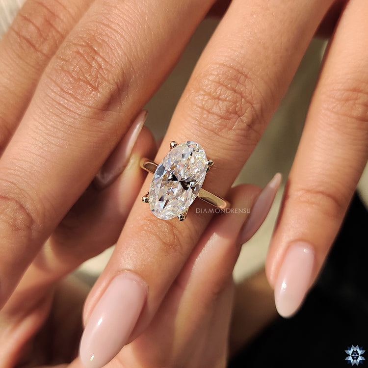 moval engagement ring crafted as handmade jewelry
