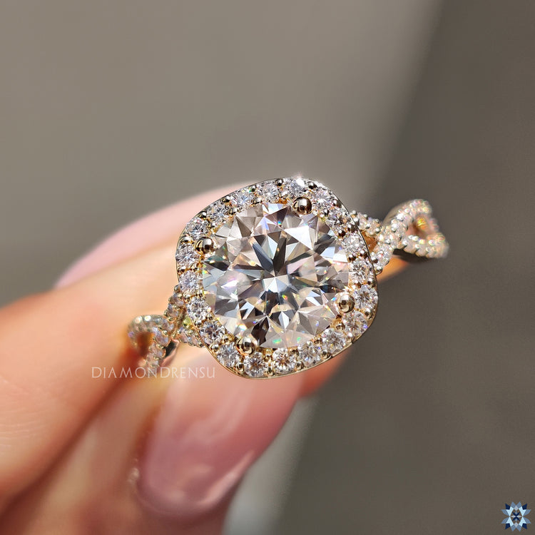 Pave twist ring showcasing a unique design and shimmer
