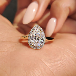 Pear Shaped Moissanite Ring with a stunning, elegant design.
