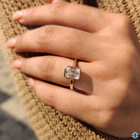 Moissanite ring that sparkles with brilliance and charm.
