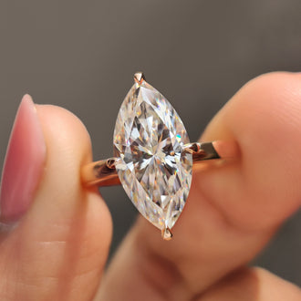 Rose Gold Marquise Solitaire Engagement Ring