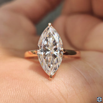 Rose Gold Marquise Solitaire Engagement Ring