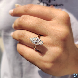 Rose Gold Marquise Solitaire Engagement Ring