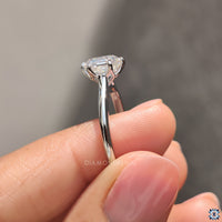 Unique handmade ring with hexagon cut diamond
