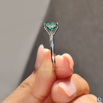 Cushion cut moissanite ring, offering a unique shape and dazzling brilliance for an unforgettable look.
