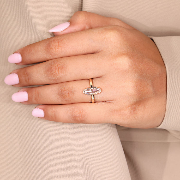 Solitaire engagement ring with unique engagement ring.
