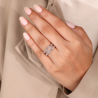 Lab Grown Diamond band with a modern double band design.
