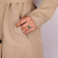 Round cut pave band ring in yellow gold.
