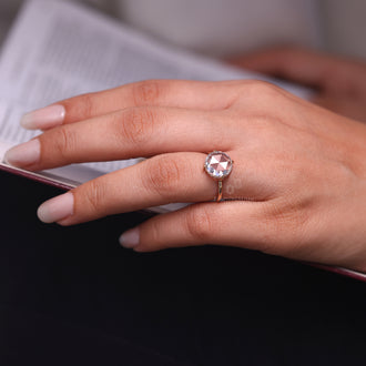 Compass prong setting diamond ring
