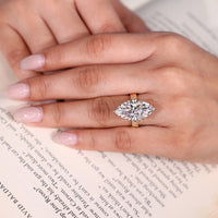 Art deco engagement ring with diamonds.
