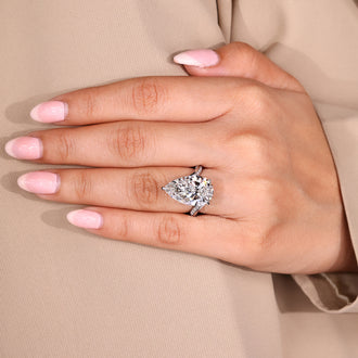 IGI certified pear cut diamond ring.
