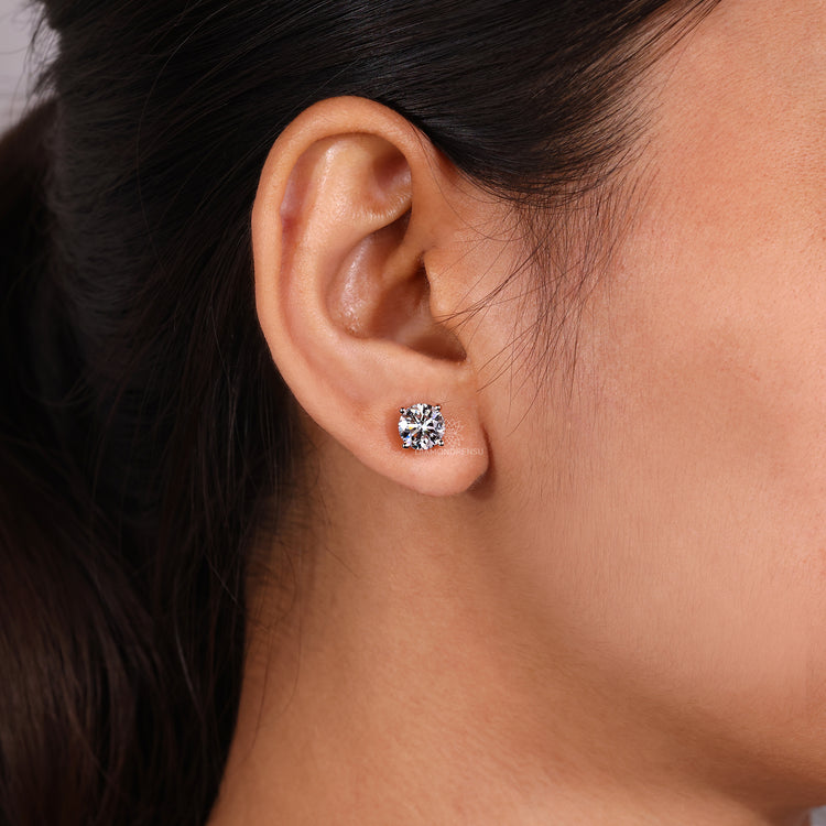 Diamond Stud Earrings 2.50 TCW - Rose Gold