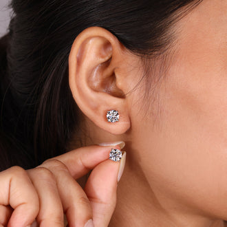 Diamond Stud Earrings 2.50 TCW - Rose Gold