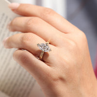 Vintage Dutch marquise engagement ring with elegant 2 V shaped band.
