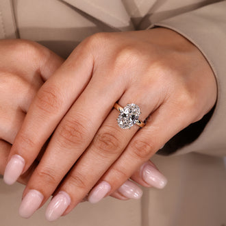 Handmade ring with hidden halo setting.
