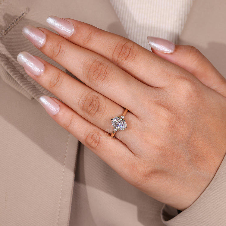 Yellow gold engagement ring with custom engagement ring option.
