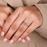 IGI certified 3 stone engagement ring with Lab Grown Diamond brilliance.
