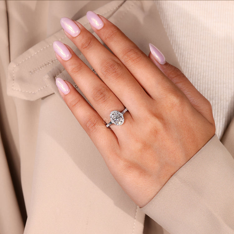 Handmade jewelry featuring a pave setting ring in white gold.
