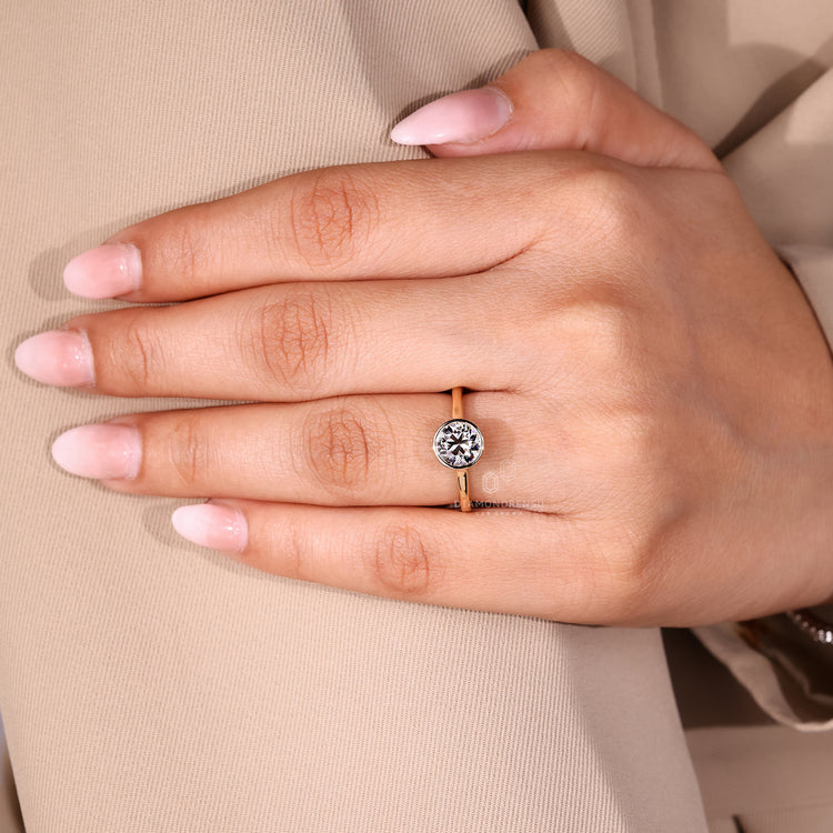 Round OEC Diamond Ring Handmade By Diamondrensu.