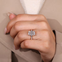 IGI certified Lab Grown Diamond elongated cushion ring.
