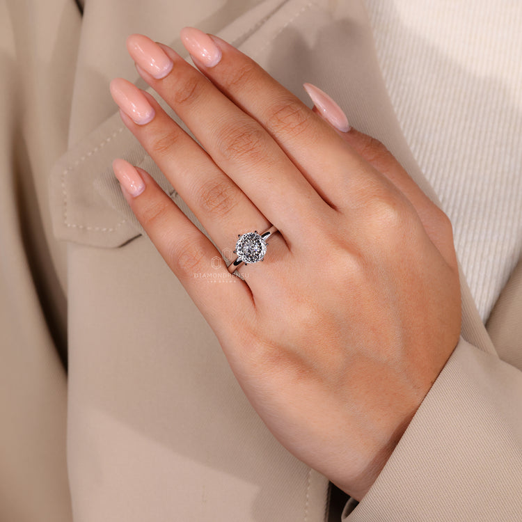 6 prong claw setting ring offering secure beauty.
