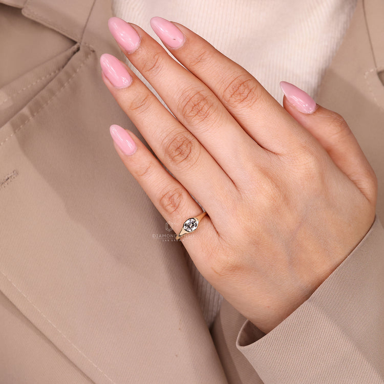 IGI certified cushion cut diamond solitaire ring with handmade finish.