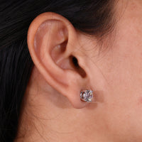 4 carat lab grown diamond earrings featuring a sleek push back design.