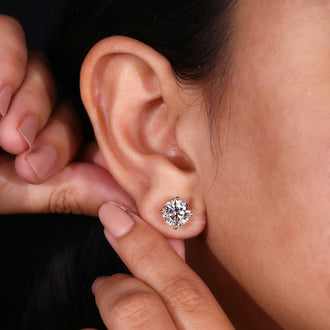 Sustainable lab grown diamond earrings for eco-friendly luxury.