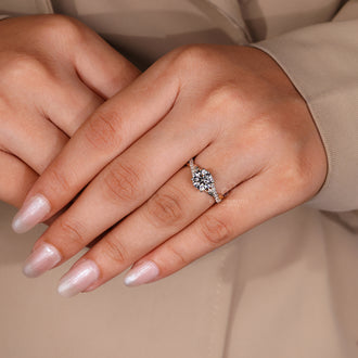 Lab Grown Diamond in round cut diamond ring style.
