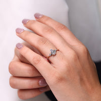 IGI certified pear cut engagement ring with art deco style handmade.
