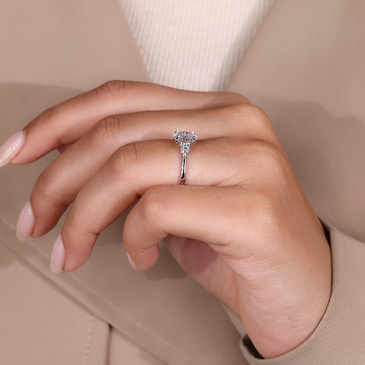 IGI certified Oval Diamond Engagement Ring crafted in white gold.
