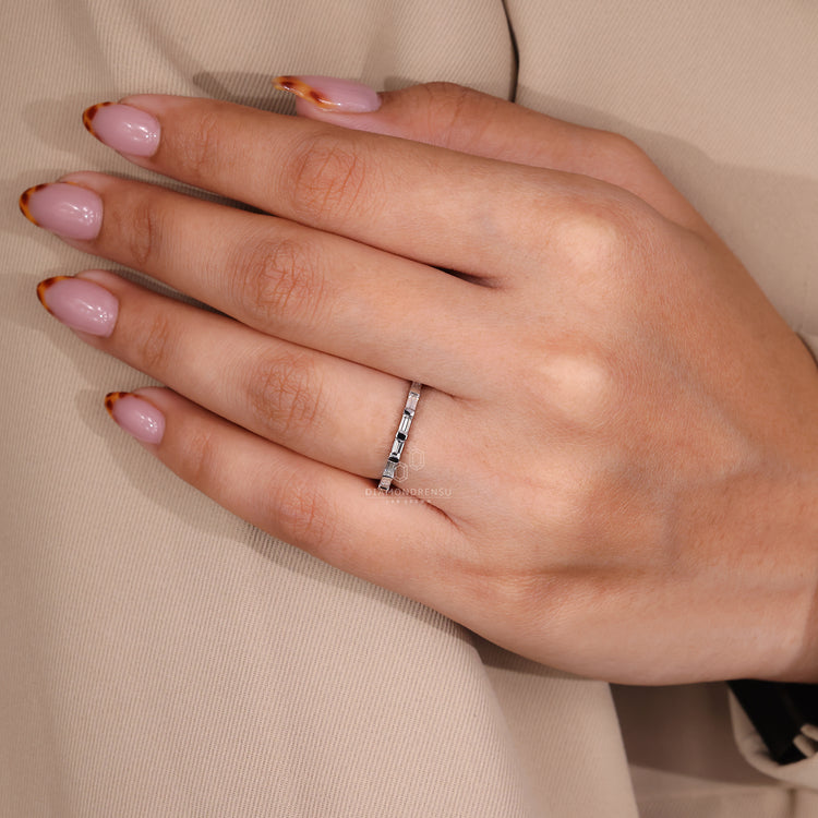 Handmade jewelry featuring an exquisite wedding band.
