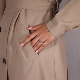 Custom engagement ring made with lab grown diamond in cathedral style.
