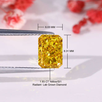 Buy loose lab grown diamonds 1.93 carat Radiant diamond