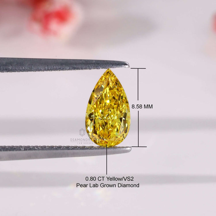 Loose lab grown diamond 0.80 carat pear diamond