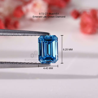 Loose lab grown diamond 0.72 carat emerald diamond