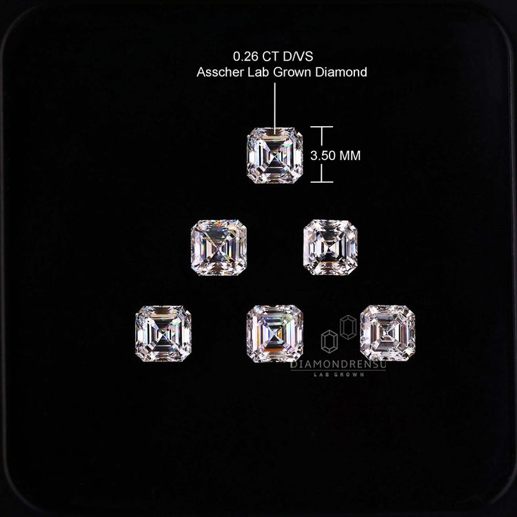 Asscher cut sold as lab grown diamonds loose for buyers.
