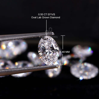 Lab grown loose diamond crafted in oval cut for engagement settings.
