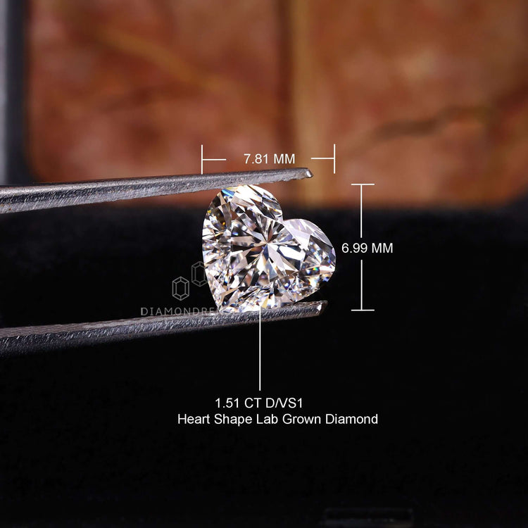 1.51 carat heart diamond can be set in engagement rings or pendants.