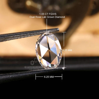 Diamondrensu loose stone is lab grown oval rose cut diamond.
